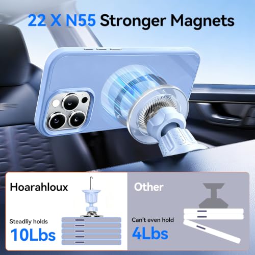 for MagSafe Car Mount,【22 N55 Super Magnets】 Magnetic Phone Holder for Car Air Vent, Cell Phone Mount Car Accessories Compatible with iPhone 17 16 15 14 13 12 Pro Max (Mist Blue) - color: Mist Blue