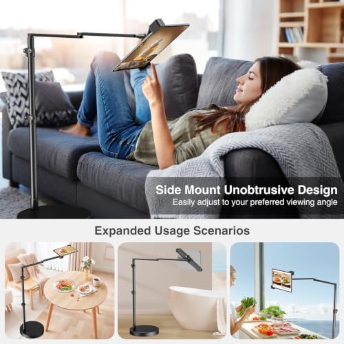 elitehood Diagonal Design iPad Floor Stand for Bed with Heavy Duty Base - style: Corner-Clamp Tablet Holder