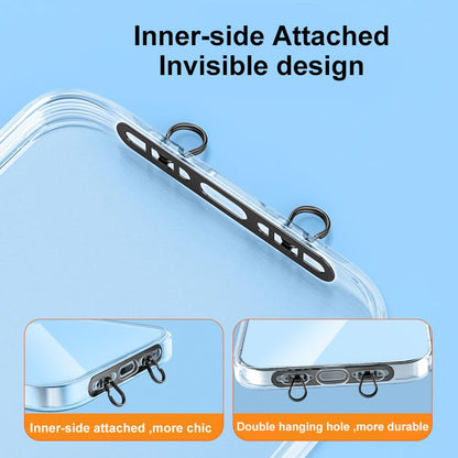 Phone Tether Tab with Two Hook, 0.4mm Ultra-thin Stainless Steel Cellphone Metal Patch,Universal Lanyard Tether Tab for Cell Phone - color: J