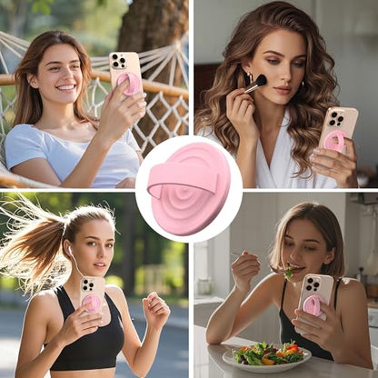 Magnetic Phone Grip for MagSafe, Silicone Ring Grip, Pink - color: Pink