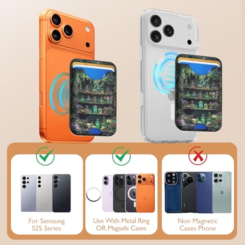 Compatible with Magsafe Wallet Magnetic Card Holder - Chemical Bookshelf Phone Wallets for Women Teen Girls Cute for iPhone 17/16/15/14/13/12 Series Slim for Apple Mag RFID Magnet,Fit 3 Cards - color: Chemical Bookshelf