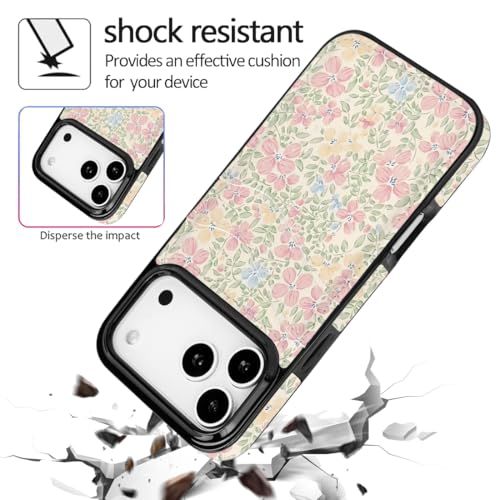 Compatible with iPhone 17 Pro Max 6.9 inch Case(Peach Blossom Flower) | with Card Holder Soft Cute Leather Wallet Case Protective Shockproof Hard Cover for Women Girls - color: Peach Blossom Flower, size: iPhone 17 Pro Max 6.9 inch