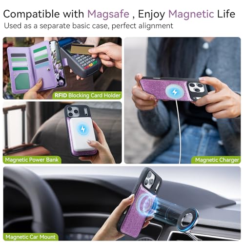 Varikke Wallet Case for iPhone 17 Pro Compatible with Magsafe, Light Purple - color: (Compatible with MagSafe) Light Purple, size: iPhone 17 Pro 6.3"