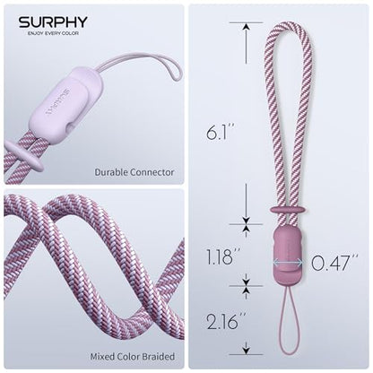 SURPHY 2 Pack Phone Lanyard, Phone Wrist Strap for Case, Camera Wrist Strap - color: Lilac & Lilac Purple