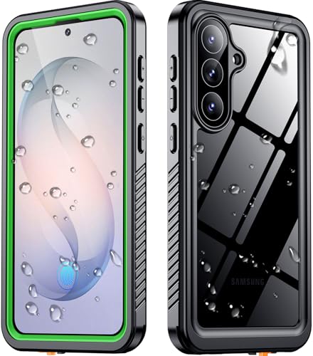 SPIDERCASE Designed for Samsung Galaxy S26 Case Waterproof,Built-in Screen & Camera Lens Protector[IP68 Underwater] [Military Grade Shockproof] Full Body Protection Phone Case,Green/Clear - color: Green/Clear, size: Galaxy S26 6.3"