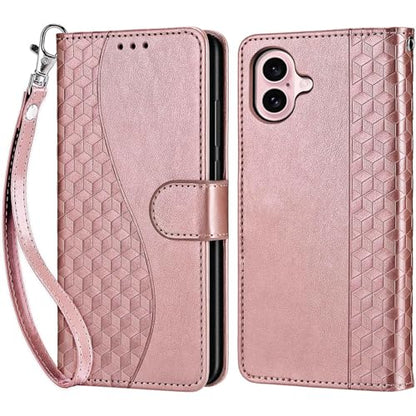 for iPhone 16 Wallet case, Rose Gold | 3 Card Holders, Kickstand, Shockproof TPU Shell, PU Leather, Magnetic Closure, Protective Flip Folio Cover, Women - color: 5