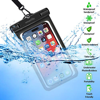 Waterproof Phone Pouch Case - 2 Pack, Cell Phone Dry Bag for iPhone 14 13 12 11 Pro Max XS Plus XR, Galaxy S23 S22 S21, IPX8 Waterproof Phone Holder for Vacation Underwater Beach Necessities
