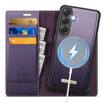for Samsung Galaxy S26 Plus 2in1 Detachable Wallet Case, Purple | Compatible with Magsafe, Magnetic, RFID Blocking Card Holder, Shockproof, Kickstand, Wireless Charging, PU Leather Flip Cover - color: (Detachable 2 in 1)-Purple, size: Galaxy S26 Plus
