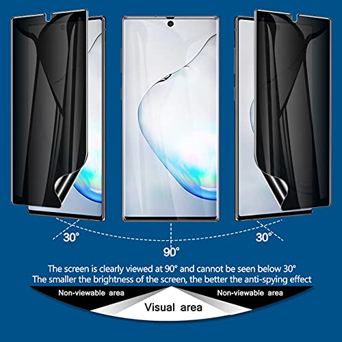 LYWHL 2 Pack for Samsung Note 10 Privacy Screen Protector, Anti-Spy Flexible Film Full Adhesive Screen Protector for Galaxy Note 10 6.3" [Not for Note 10 Plus] [Support Fingerprint ID] - Black - size: Samsung Galaxy Note 10