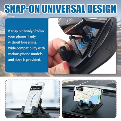 Car Dashboard Phone Holder,360° Rotation Car Phone Holder - color: Black