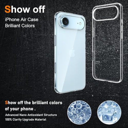 Silicone Clear for iPhone Air Case.Ultra Thin with Comfort Grip | Soft Slim-Fit TPU iPhone Air Phone Cover,Non-Slip,Shockproof Protection,Scrath-Resistant - size: iPhone Air case