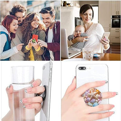 6 Pack Cellphone Phone Grip and Smartphones Stand, Collapsible Cell Phone Expanding Holder for Phone - Galaxy Colorful Starfish