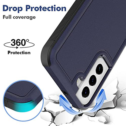 for Samsung Galaxy S22 Plus Case: Dual Layer Protective Heavy Duty Cell Phone Cover Shockproof Rugged with Screen Protector - Military Protection Bumper Tough - Samsung Galaxy S22+ Plus 2022, Blue - color: Navy Blue (PC) + Black (TPU)