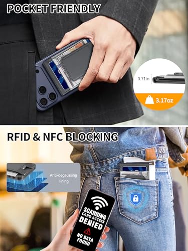 for MagSafe Wallet with Money Clip, Magnetic iPhone Wallet Stand, Gray - color: Gray