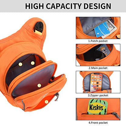 Peicees Motorcycle Leg Bag for Men Womens Thigh Bag, Expandable - color: Orange