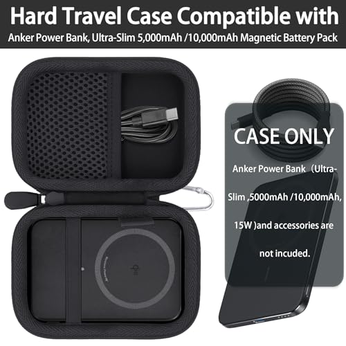 khanka Case for Anker Nano Power Bank Ultra-Slim 5000Mah & Maggo 10K,Black - color: Black