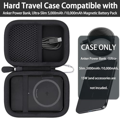 khanka Case for Anker Nano Power Bank Ultra-Slim 5000Mah & Maggo 10K,Black - color: Black