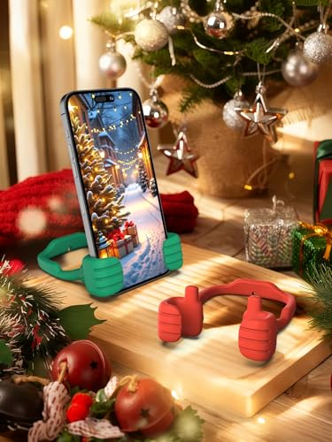 Christmas Stocking Stuffers for Teens Girls Boys Adults Cell Phone Stand - color: Forest Green & Red