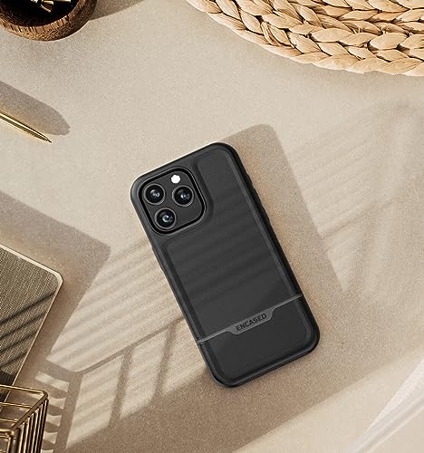 ENCASED Shockproof Case Compatible with iPhone 16 - Ultra Protective Heavy Duty Magnetic Phone Cover, Rebel Series (Black, iPhone 15 Pro Max) - color: Black, size: iPhone 15 Pro Max