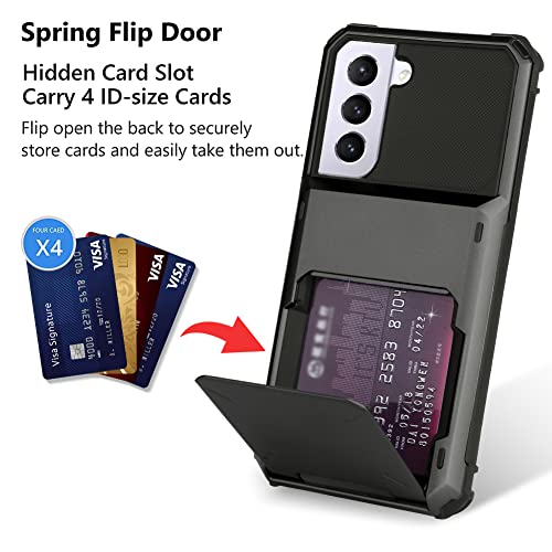 Wallet Case for Samsung Galaxy S22 with 4 Card Credit Card Holder - color: Gray, size: Samsung Galaxy S22
