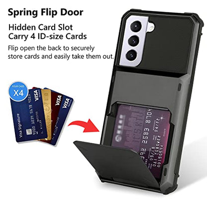 Wallet Case for Samsung Galaxy S22 with 4 Card Credit Card Holder - color: Gray, size: Samsung Galaxy S22