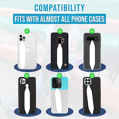Switchbands Universal Phone Grip Strap – Customizable & Reversible Elastic Phone Strap Grip Holder, Ultra-Slim Finger Strap for Phone Case, Cell Phone Grip for Secure One-Hand Use - Brown & Black Cow