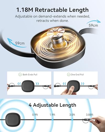 Multi Charging Cable,5 in 1 Charger Retractable Cords for Multiple Device