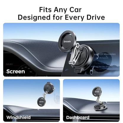 SYNCWIRE for MagSafe Car Mount Vacuum Magnetic Phone Holder