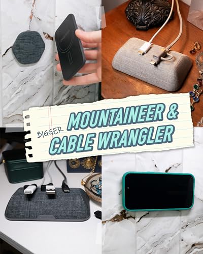 Smartish Bigger Cable Wrangler + MagSafe Mountaineer Wall Mount Bundle - Stick on Adhesive Phone Holder with Extra Strength Magnet for Apple MagSafe Accessories - I'm Blushing
