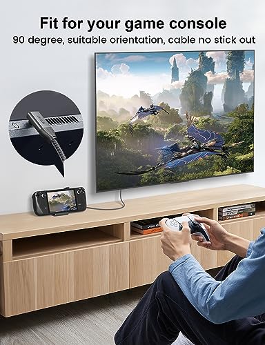 XAOSUN Right Angle USB C 3.2 Cable, 90 Degree USB C Video Cable, Grey 1.6FT - size: 1.6ft