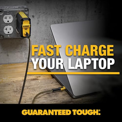 DEWALT Heavy Duty 100W USB C Cable, Jobsite 100 Watt USB C Cable, 6 ft - size: 6FT
