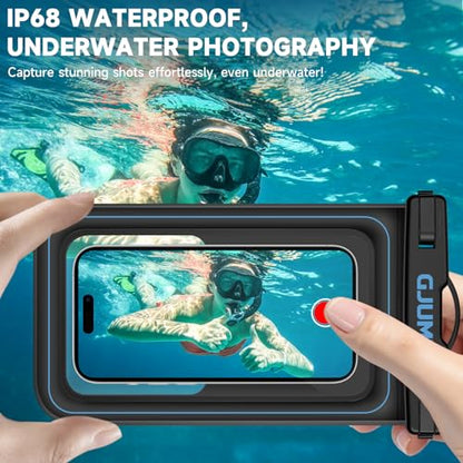Waterproof Phone Pouch Floating, 2 Pack IP68 Dry Bag Cell Phone Case | Waterproof Phone Case with iPhone 17 16 15 14 Pro Max, Snorkeling Beach Swimming Cruise Travel Essentials, Lanyard Included - color: Blue*2
