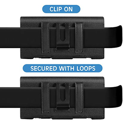 BECPLT Compatible with iPhone 13 Mini 12 Mini SE2 8 7 6 6s Holster Case, Nylon Holster Belt Case with Clip/Loops Belt Pouch Holder for iPhone SE 2022 8 7 6 6s Galaxy S7 - Built in ID Card Slot - color: Black-Nylon, size: S (5.8" x 3" x 0.5")