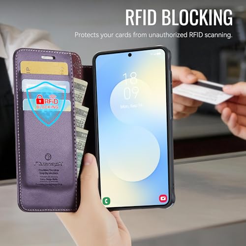 for Galaxy S26 Plus Slim Wallet Case Wireless Charging, Purple - color: Purple, size: Galaxy S26 Plus