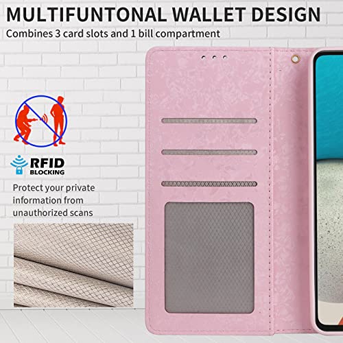 UEEBAI Wallet Case for Samsung Galaxy S23 5G, PU Leather Phone Case Kickstand RFID Blocking Flip Case Card Slots Wrist Strap Relief Engraved Pattern Magnetic Closure Flower Folio Case, Butterfly - color: Butterfly, size: Samsung Galaxy S23 5G