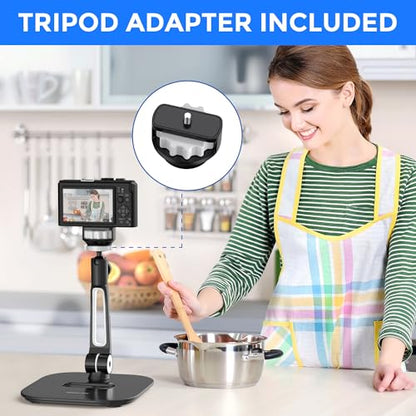 AboveTEK Tablet Stand Holder, Stylish Aluminum iPad Stands, Foldable 360° Swivel Table Stand Holder fits 4-11" Tablets/Smartphones for Kitchen Bedside Office POS Showroom Reception (Black) (Pack of 3) - color: Black, size: 4"-11" (Pack of 3)