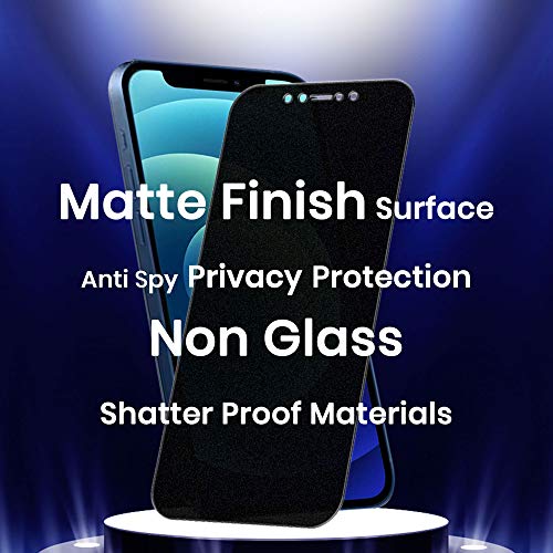 Matte Privacy Screen Protector Designed for iPhone 12 Pro Max (6.7") Non-Tempered Glass, 2 Way Anti Spy Anti Glare Anti Fingerprint Case Friendly, 2 Pack - size: iPhone 12 Pro Max