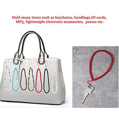 Natural Semi-Precious Gem Stones Beaded Phone Charm - style: Red Turquoise