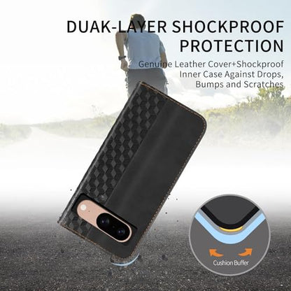 Wallet Case for Google Pixel 8 6.2 inch 2023 - [Strong Magnetic] PU Leather Folio Flip Case with Card Holder Kickstand Protective Phone Cover - Black - color: Black, size: Google Pixel 8 6.2"