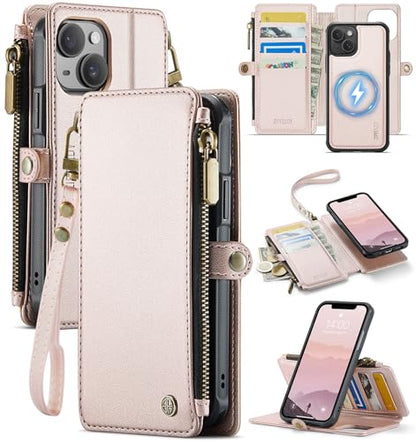 for iPhone 14 Plus - Phone Case Wallet Magnetic, Champagne Gold - color: Champagne Gold, size: iPhone 14 Plus