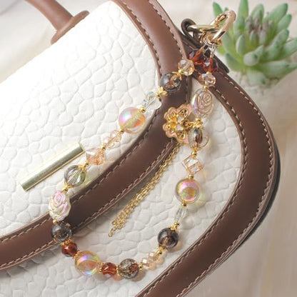 Beaded Phone Wrist Strap, Crystal Key chain Wristlet, Cute Purse Bag Charms - style: Style5