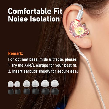 Audiovance Vibes 202ML HiFi Wired Earbuds for iPhone 14/13/12/11/X, Pro Max - color: 4-Pink
