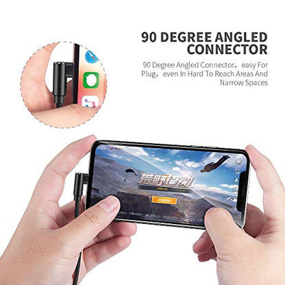 Hi-Mobiler 90 Degree iPhone Charger Lightning Cable 3 Pack 6FT Black
