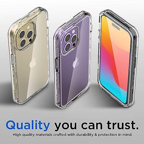 AICase Compatible with iPhone 15 Pro Max Clear Case(6.1"),Heavy Duty Drop Protection Full Body Rugged Shockproof/Dust Proof 3-Layer Military Protective Tough Durable Compatible with iPhone 15 Pro Max - color: Clear_Multi-layer