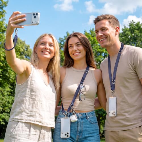 takyu Multifunctional Phone Lanyard, 3 in 1 Cell Phone Detachable Adjustable Crossbody Strap & Neck Lanyard & Wrist Lanyard with 2x Tether Tab for Most Smartphones, Outdoor Travel Essential Blue - color: Bluex1
