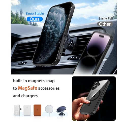 Classic Hybrid Magnetic iPhone 17 Case Phone Case Cover, Screen Protectors X1, Compatible with Magsafe, Anti Yellowing,Slim,Shockproof, Protective (Black Magsafe, iPhone 17) - color: Black Magsafe, size: iPhone 17