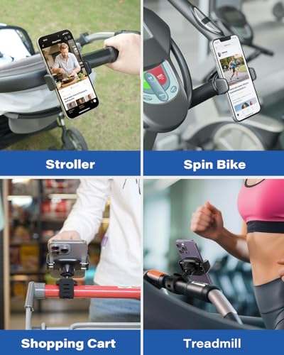 OQTIQ Phone Holder for Peloton Bike, Exercise Bike Handlebar Phone Mount