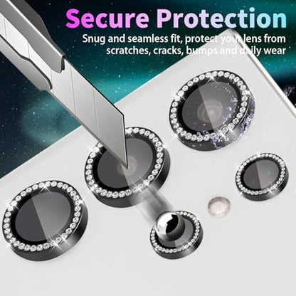 Camera Lens Protector for Samsung Galaxy S24 Ultra, Diamond Black - color: Diamond Black