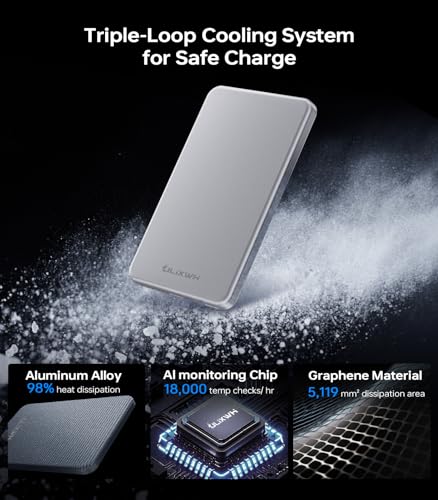 [0.3" Ultra Slim] [Alloy-Made] ULiXWH for Magsafe Portable Charger iPhone | 2026 Upgrade Fast Charging 5000mAh Magnetic Power Bank, Wireless Battery Pack for iPhone 17 Air 16 15 Pro Max 14 13, Sliver - color: Sliver