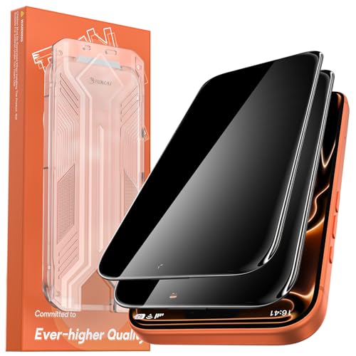 2 Pack for iPhone 17 Privacy Screen Protector Tempered Glass:9H+ Durable, Auto Positioning, Bubble Free, High Definition, Easy Installation